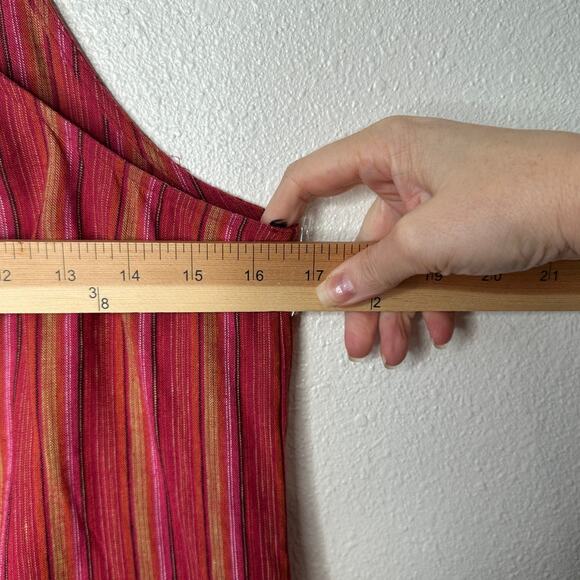 BCBG Generation Halter Mini Dress XS Pink Striped Sleeveless Flowy Ruffle Hem - Picture 14 of 16